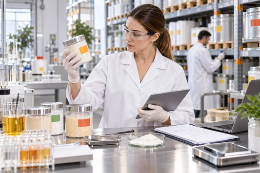 Imagen sobre control de calidad de materias primas en fabricación cosmética en OKT GLOBAL
