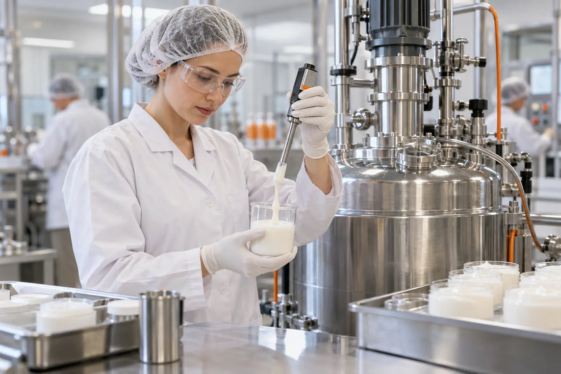 Imagen sobre controles durante la fabricación de una fórmula cosmética en OKT GLOBAL