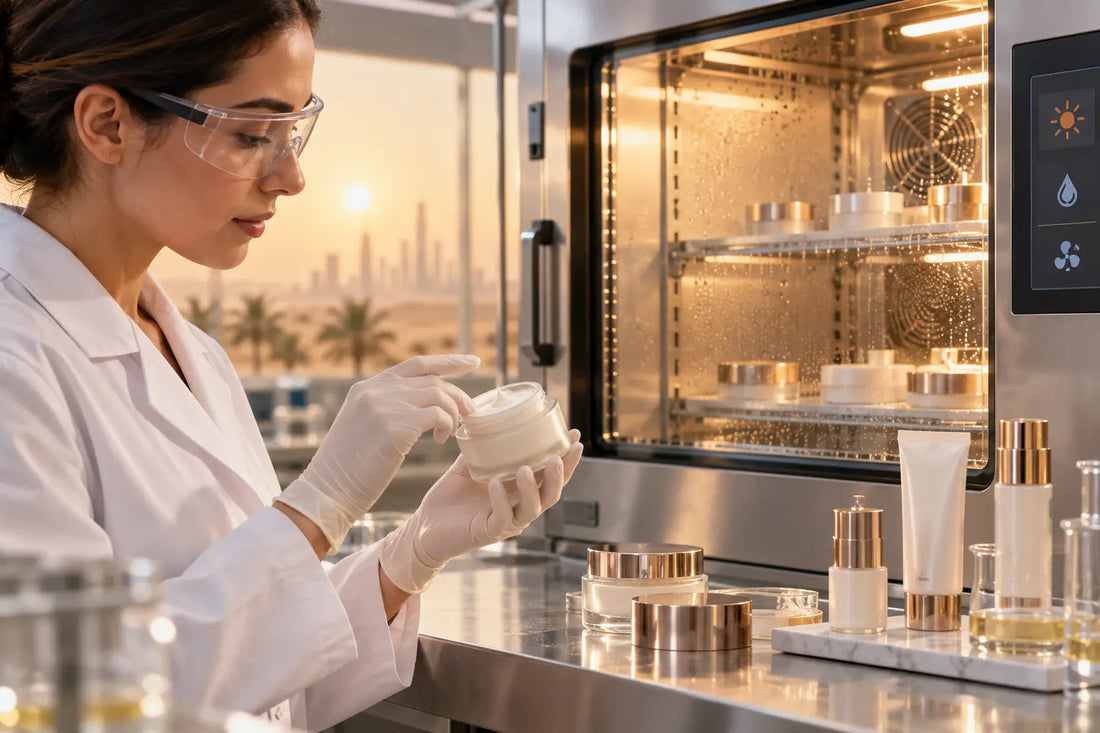 Imagen sobre desarrollo cosmético para oriente medio: calor, idioma y registro en OKT GLOBAL