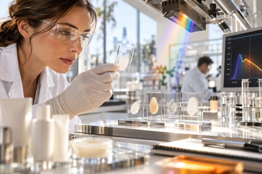 Investigación de filtros solares de nueva generación en laboratorio cosmético