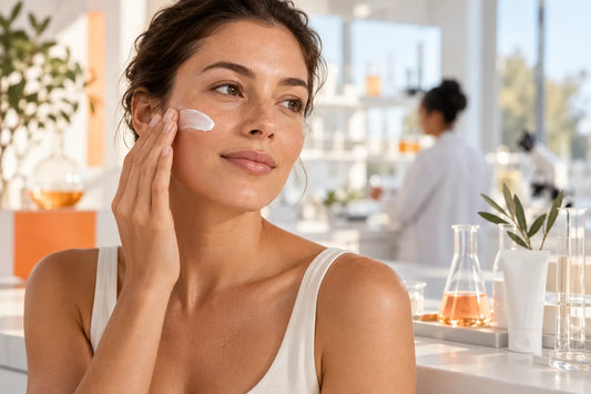 Aplicación facial de protector solar formulado para piel sensible