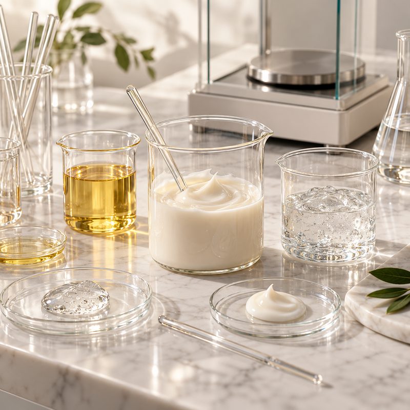 Proceso ilustrativo de formulación cosmética